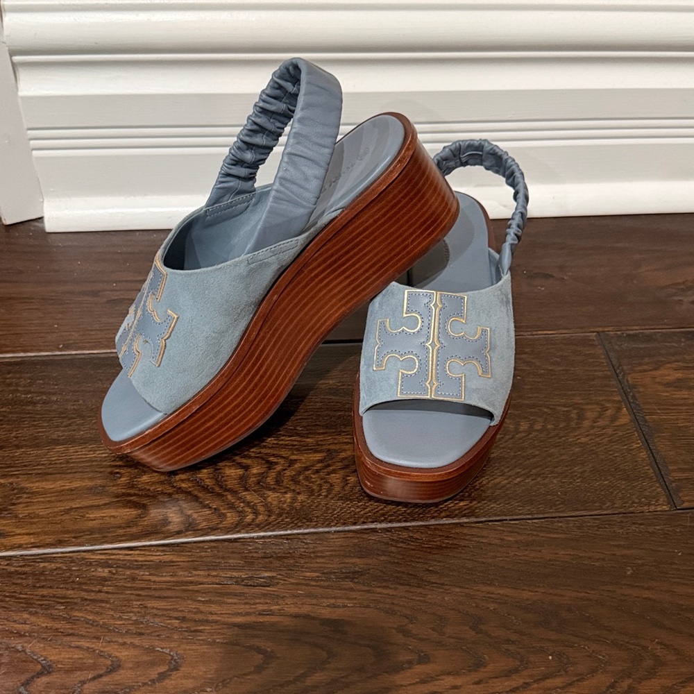 Tory Burch Ines Suede Platform Slingback Sandals